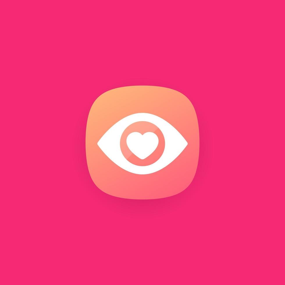 oeil avec coeur, logo vectoriel pour apps.eps