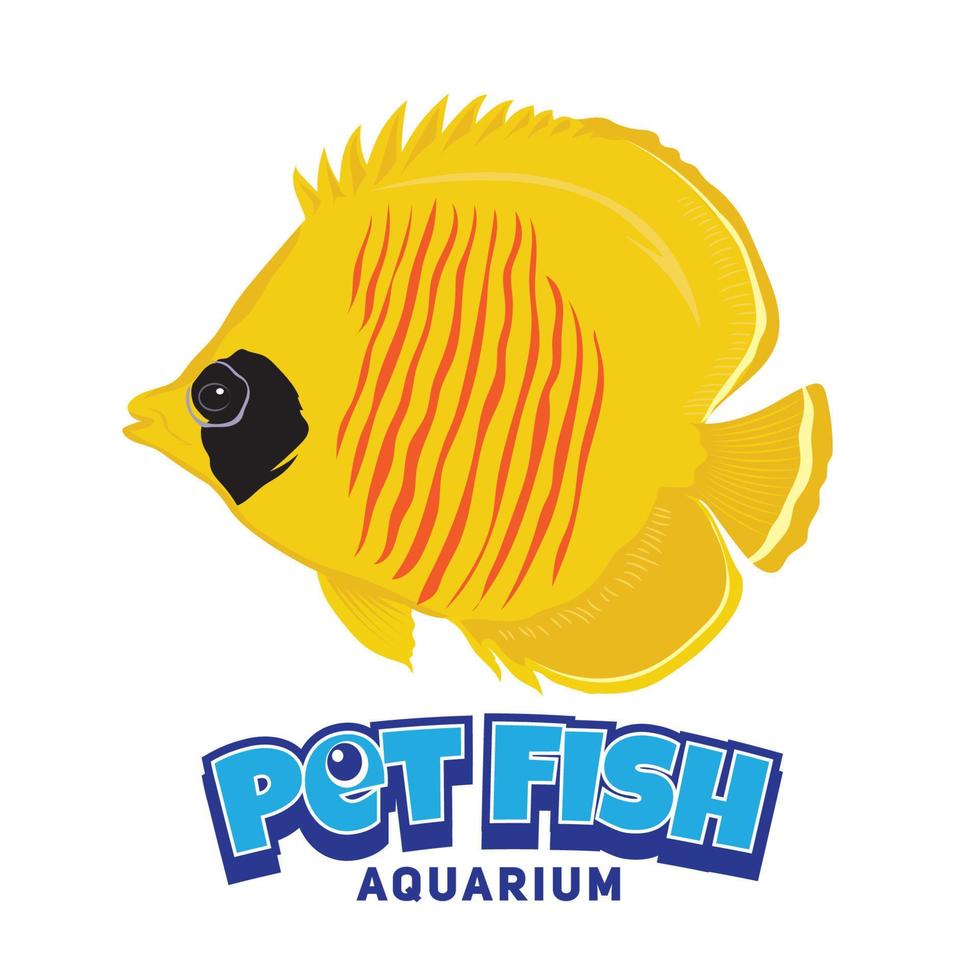 Jaune sel l'eau poisson vecteur illustration, parfait pour animal de compagnie poisson aquarium logo conception