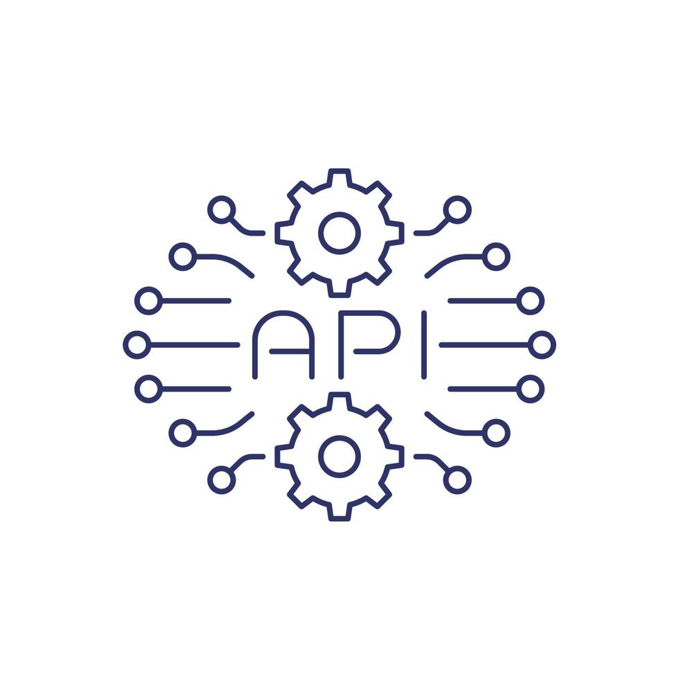 technologie api, ligne vector icon.eps