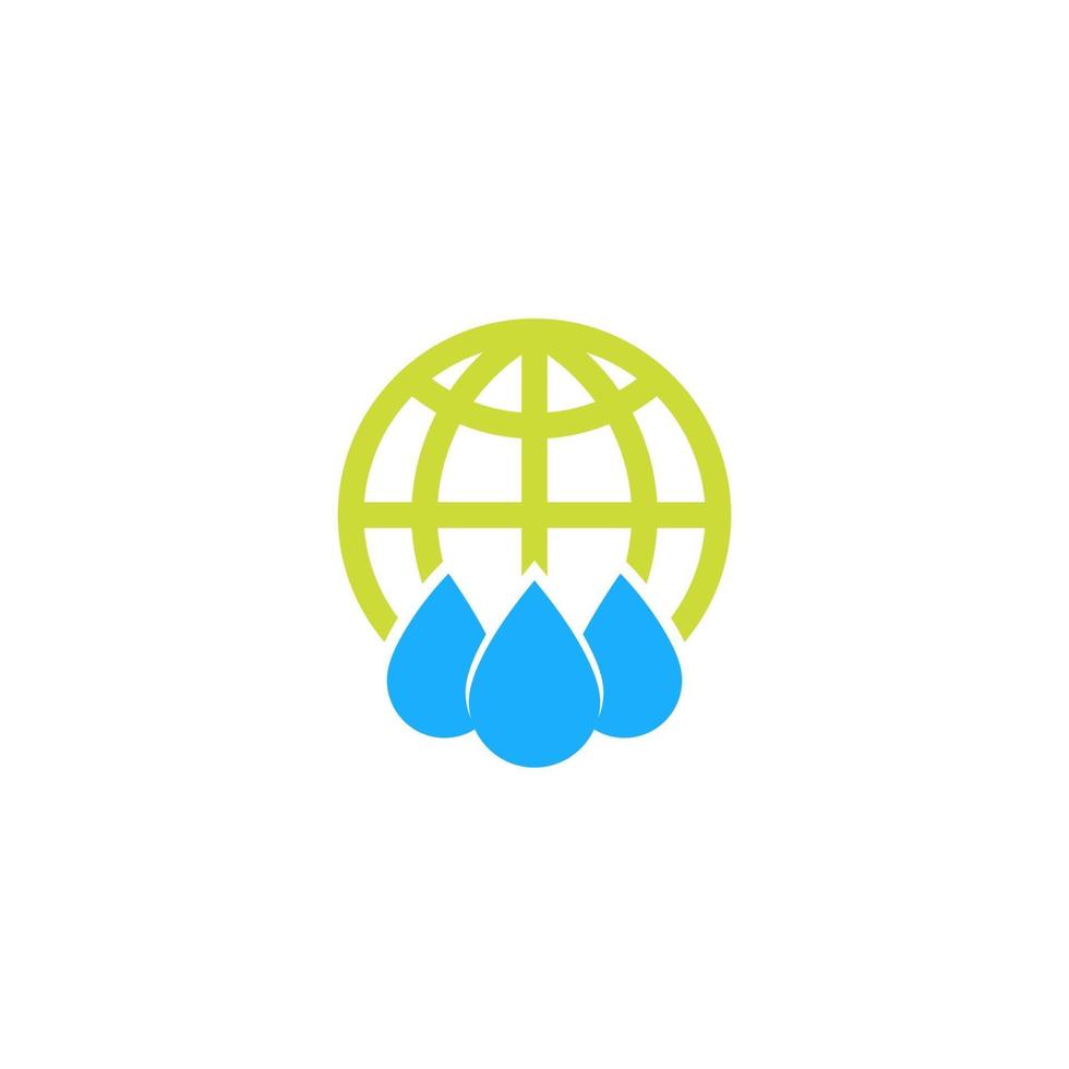 icône de l'eau avec globe, vector.eps vecteur