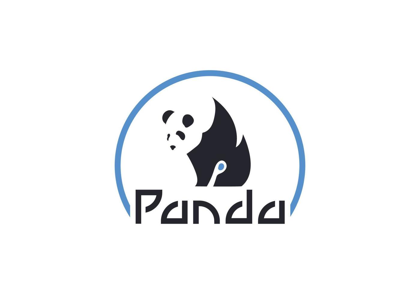 lettre p et Panda logo conception modèle sur blanc vecteur