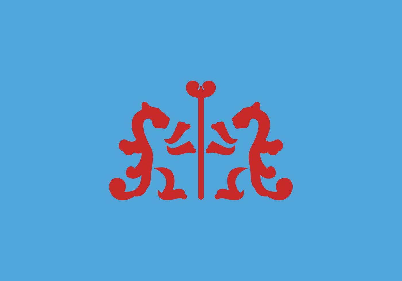 bâton Lion logo, vecteur 2 Royal garde Lion fort