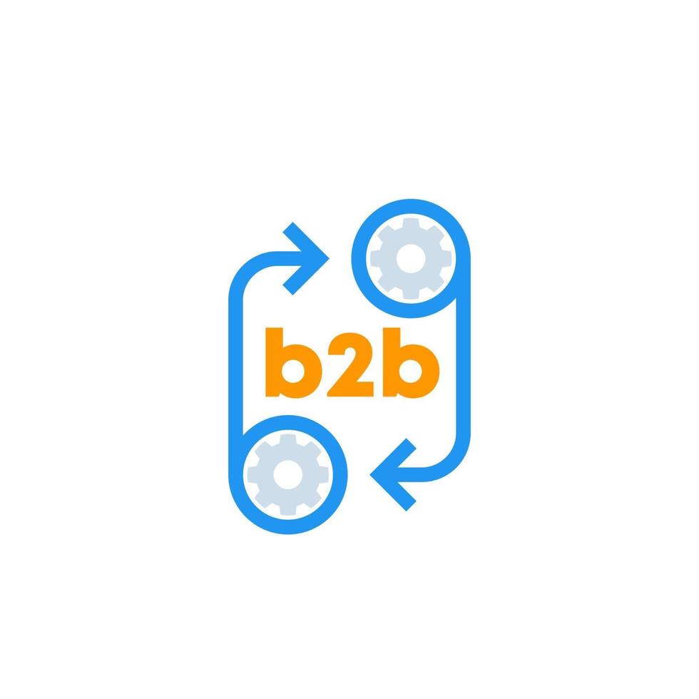 icône b2b avec roues dentées, vector.eps vecteur