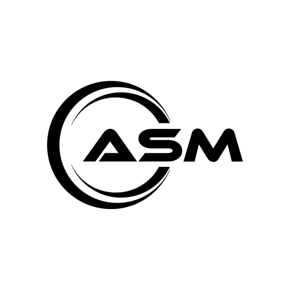 asm lettre logo conception dans illustration. vecteur logo, calligraphie dessins pour logo, affiche, invitation, etc.