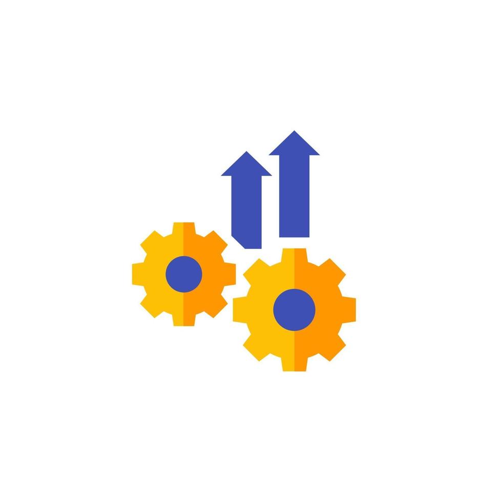 excellence opérationnelle, icône d'efficacité, vector.eps plat vecteur