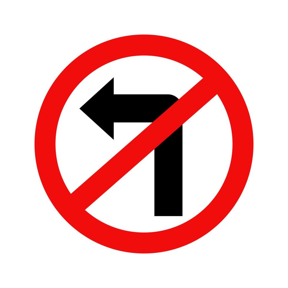 faire ne pas tour la gauche circulation route signe isoler sur blanc Contexte. vecteur