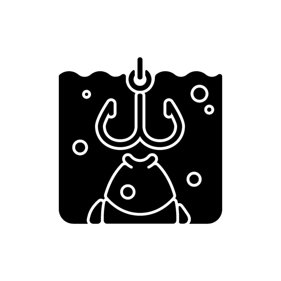 icône de glyphe noir crochets vecteur