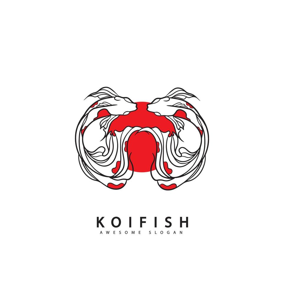 poisson koi logo et symbole image vectorielle vecteur