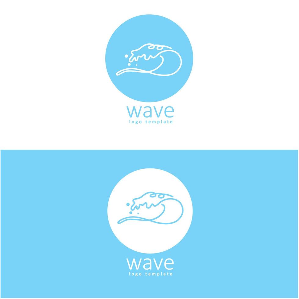 logo de conception d'illustration vectorielle de plage de vague vecteur