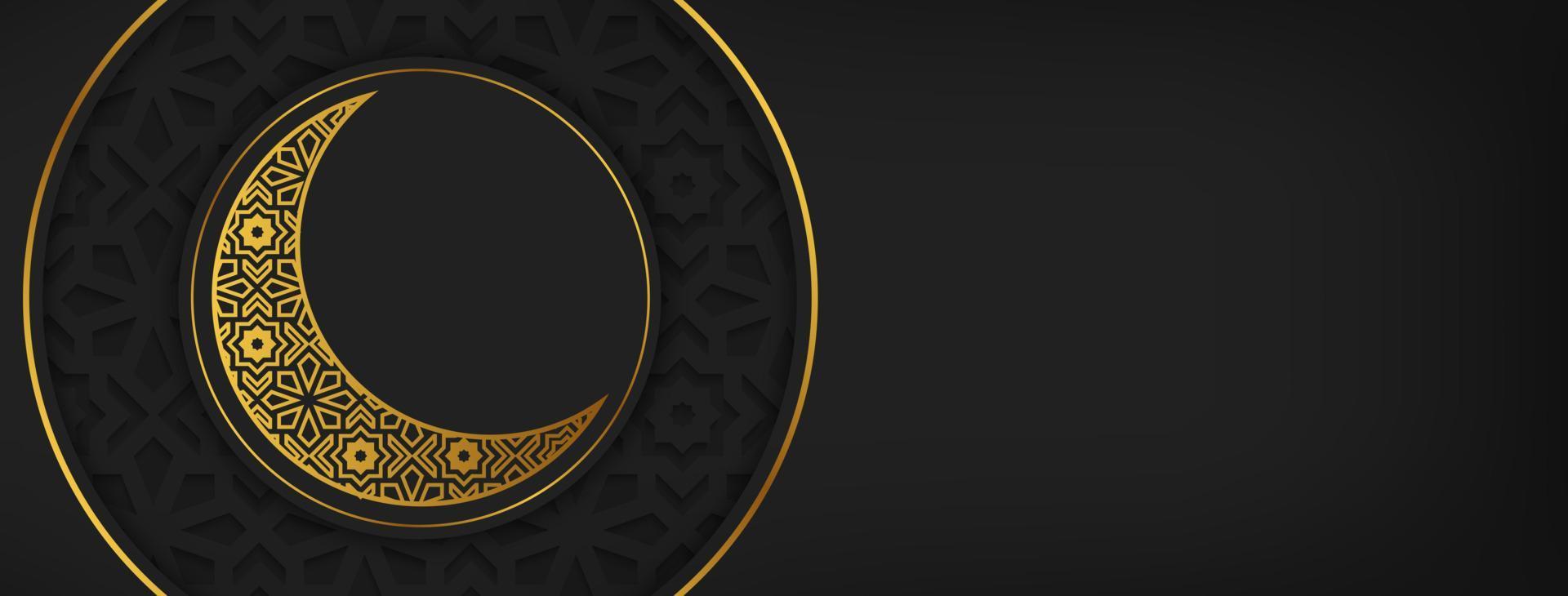 arabe luxe ornement Contexte avec d'or décoratif ornement frontière Cadre. islamique modèle conception. vecteur illustration