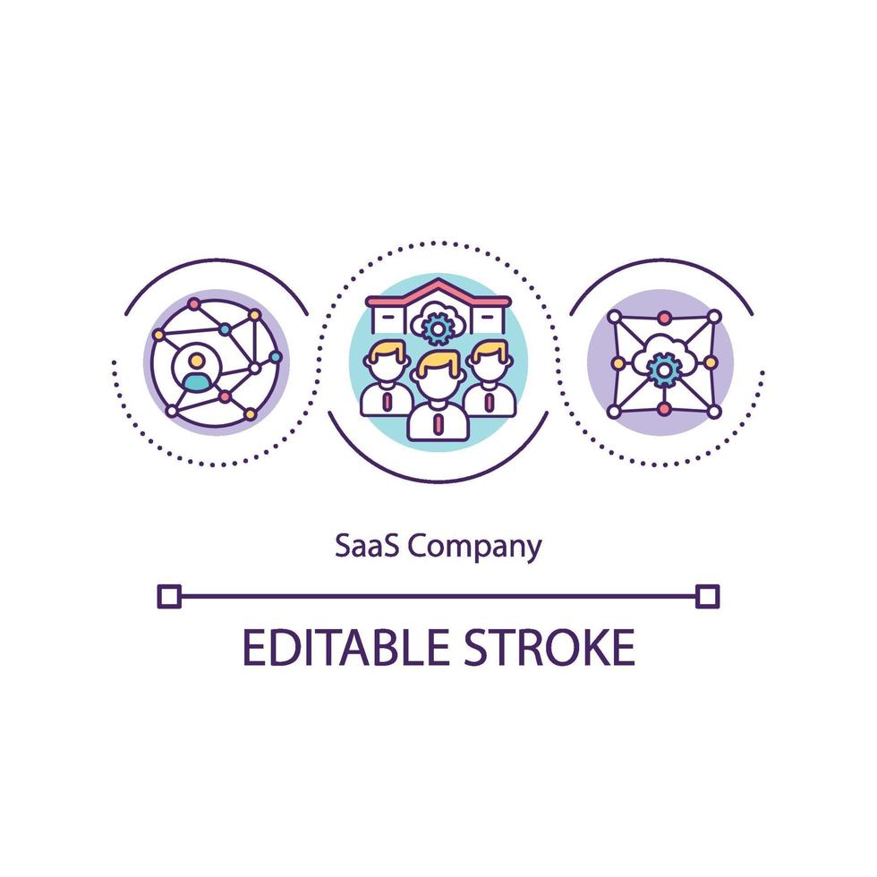 icône de concept de modèle de société saas vecteur