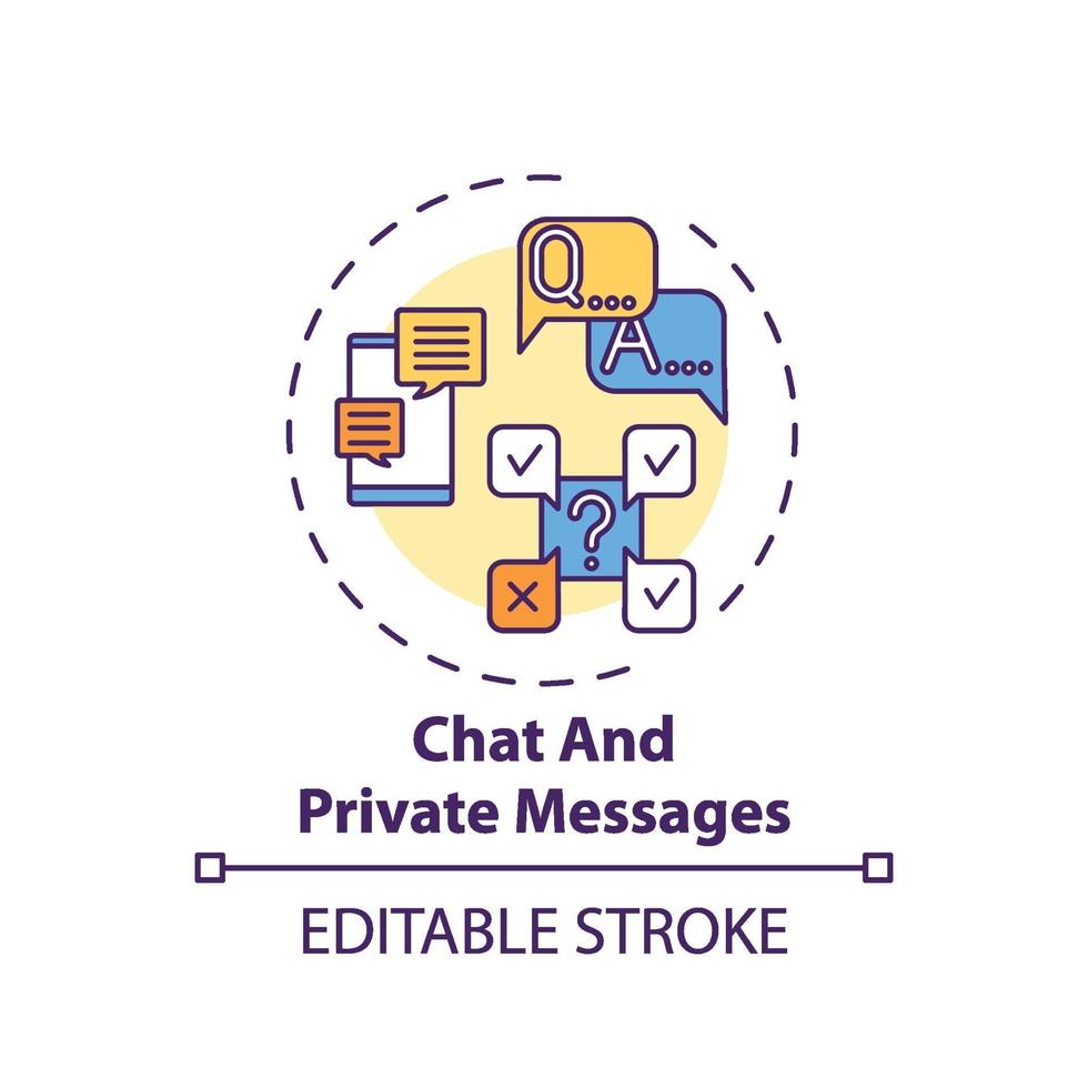 icône de concept de chat et de messages privés vecteur