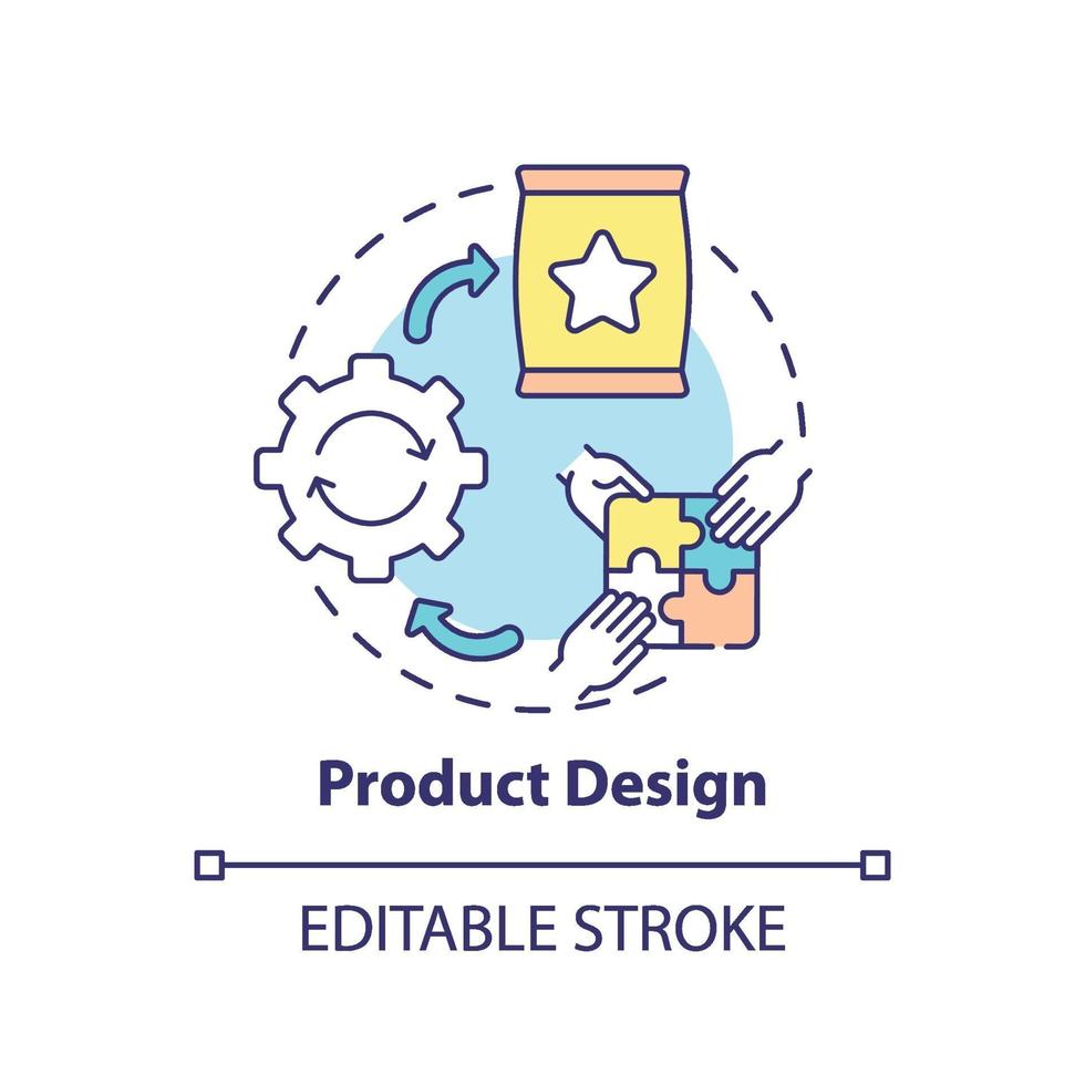 icône de concept de design de produit vecteur