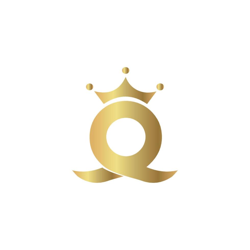 q Royal d'or logo marque, symbole, conception, graphique, minimaliste.logo vecteur