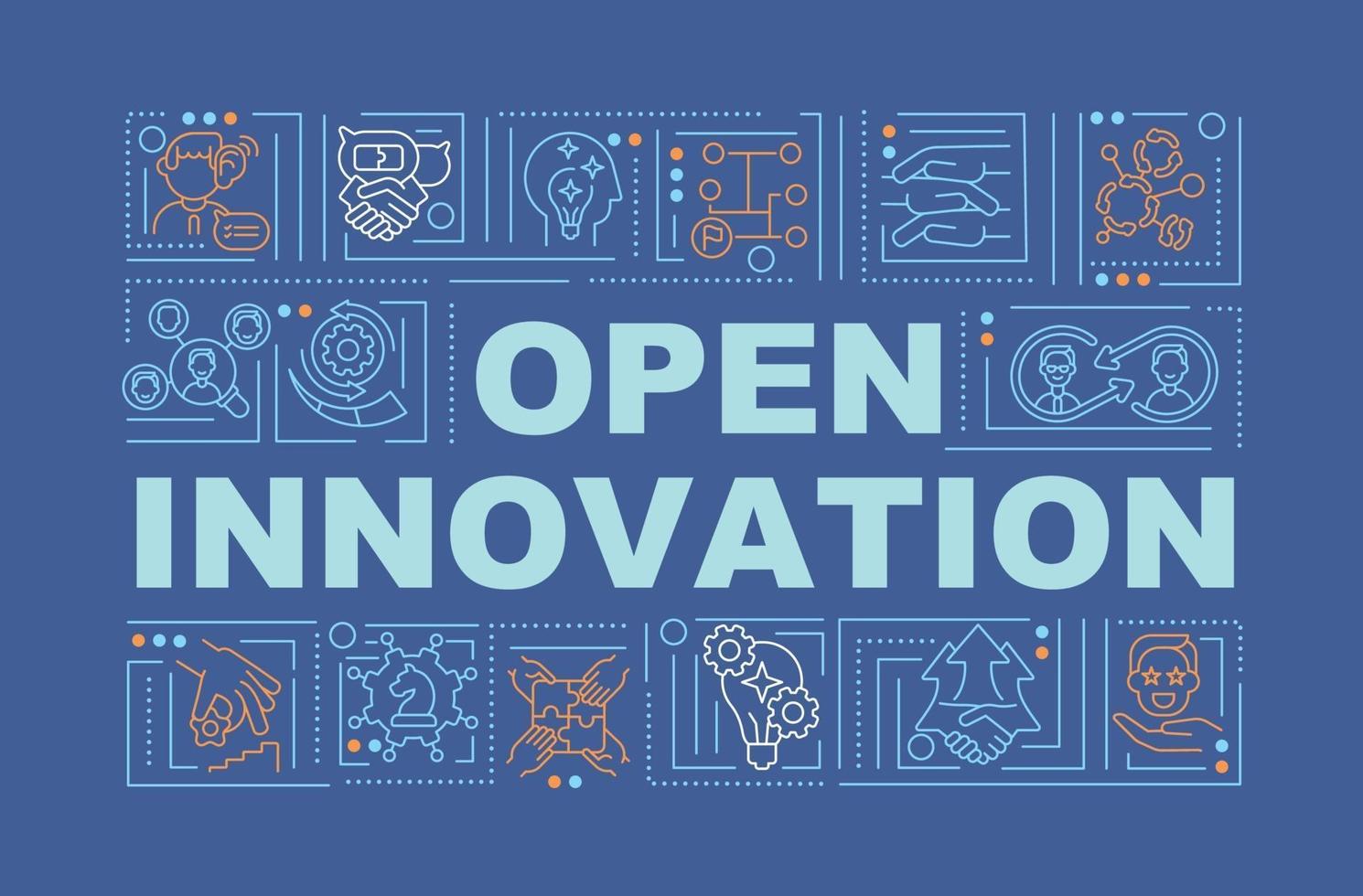 bannière de concepts de mot innovation numérique ouverte vecteur