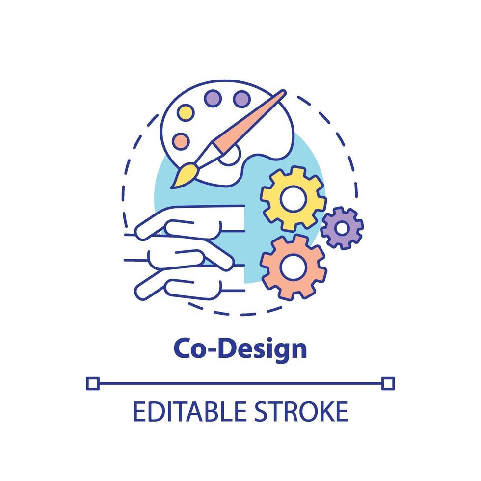 icône de concept de co-conception vecteur