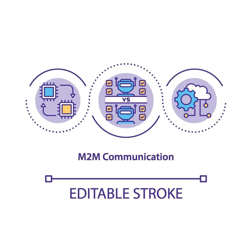 icône de concept de communication m2m vecteur