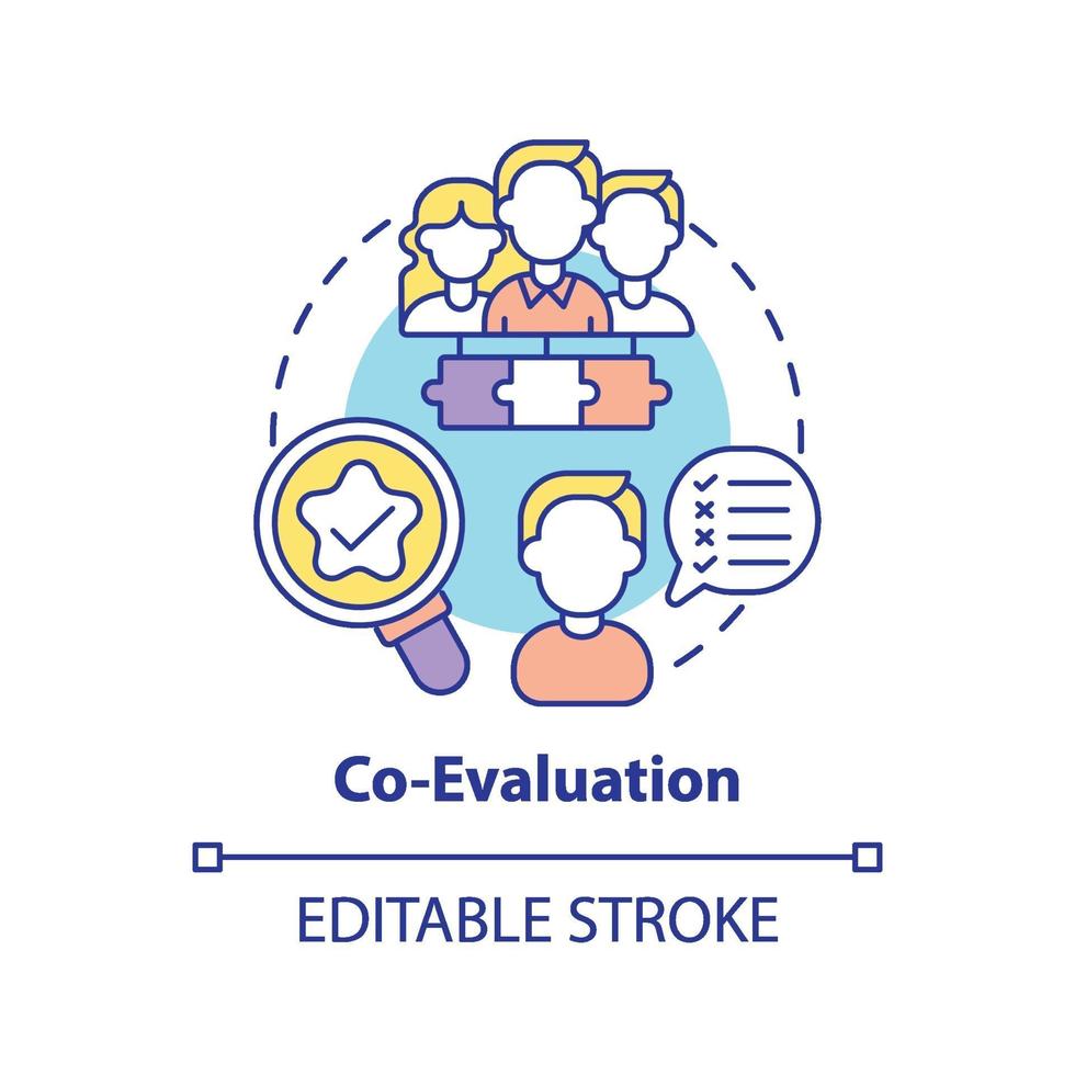 icône de concept de co-évaluation vecteur