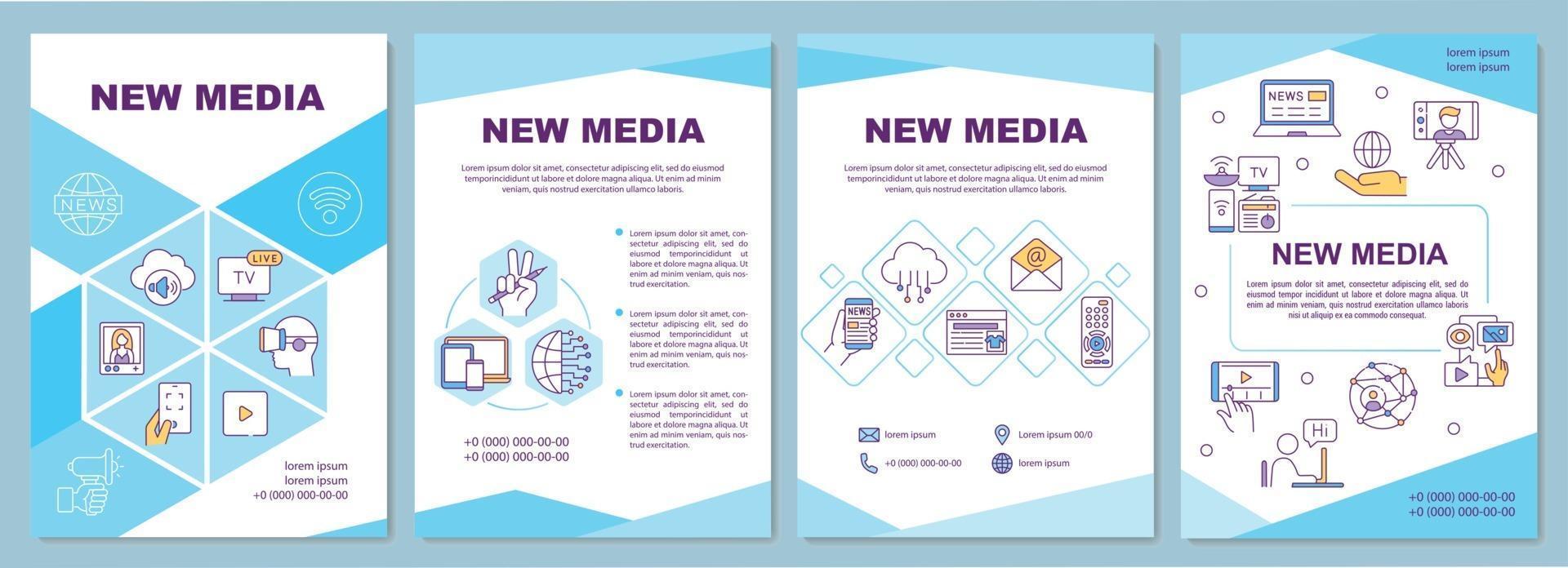 modèle de brochure de nouveaux médias vecteur