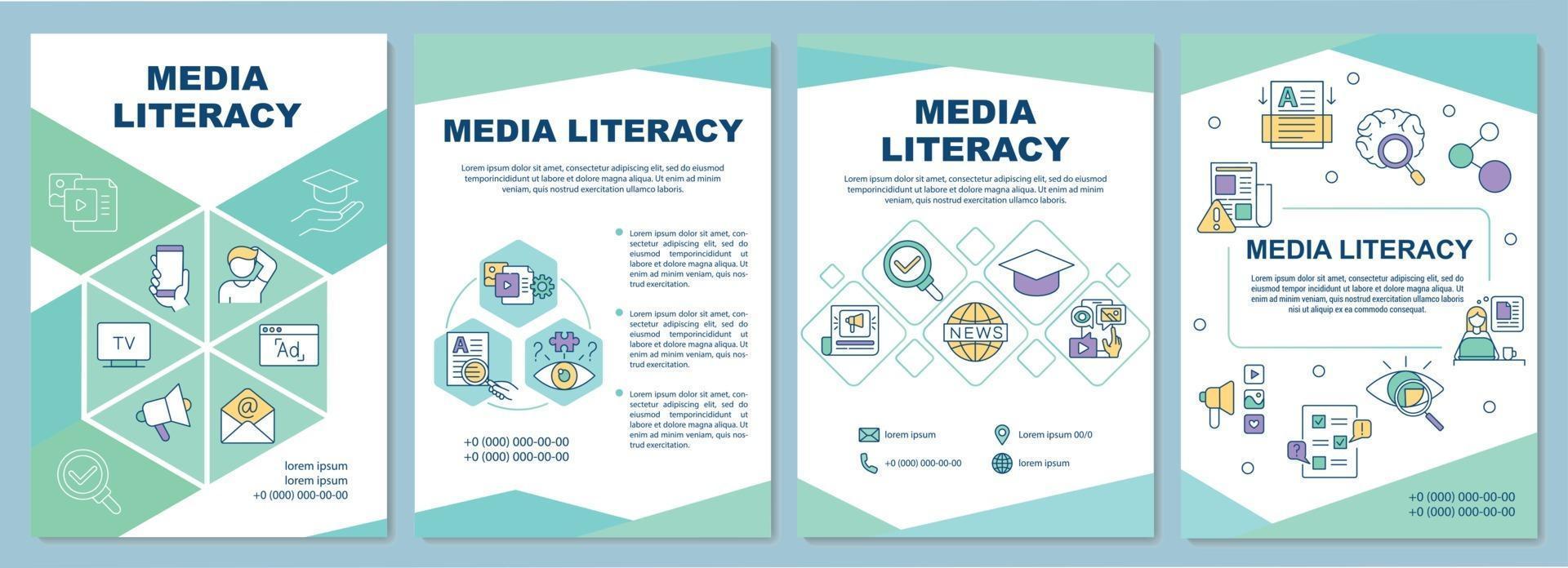 modèle de brochure d'éducation aux médias vecteur