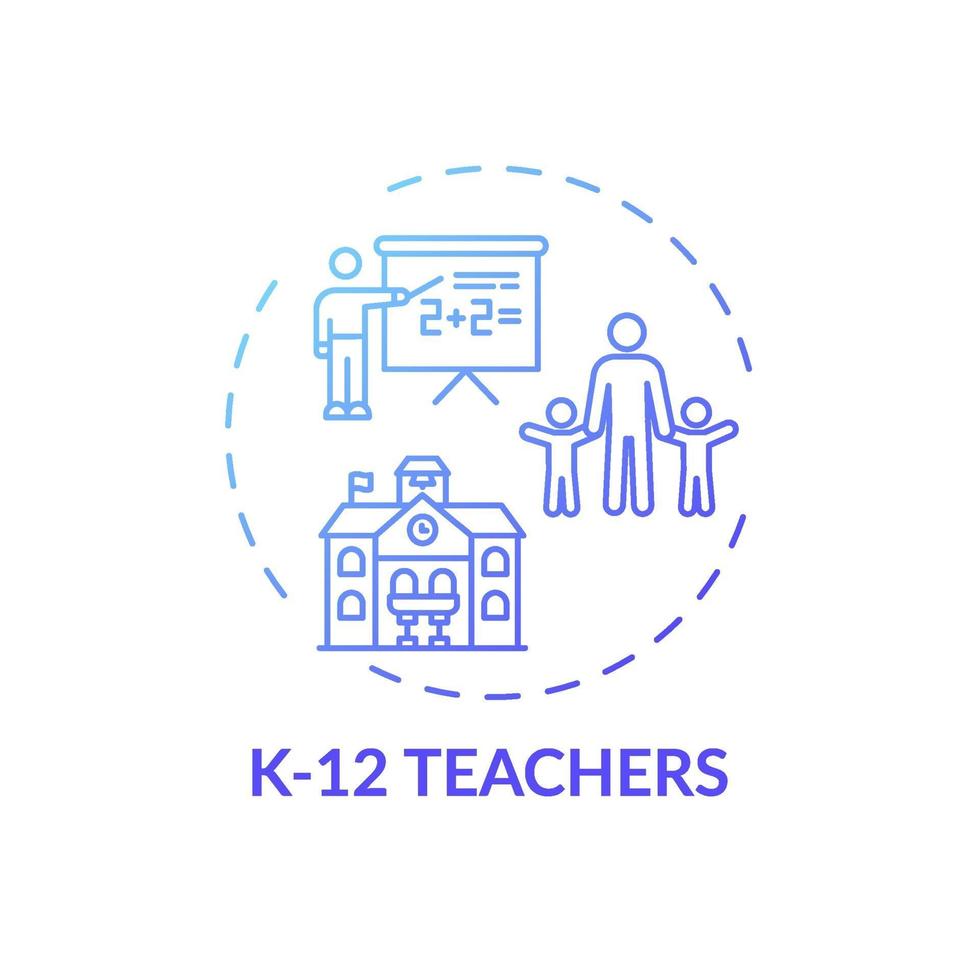 Icône de concept k 12 enseignants vecteur
