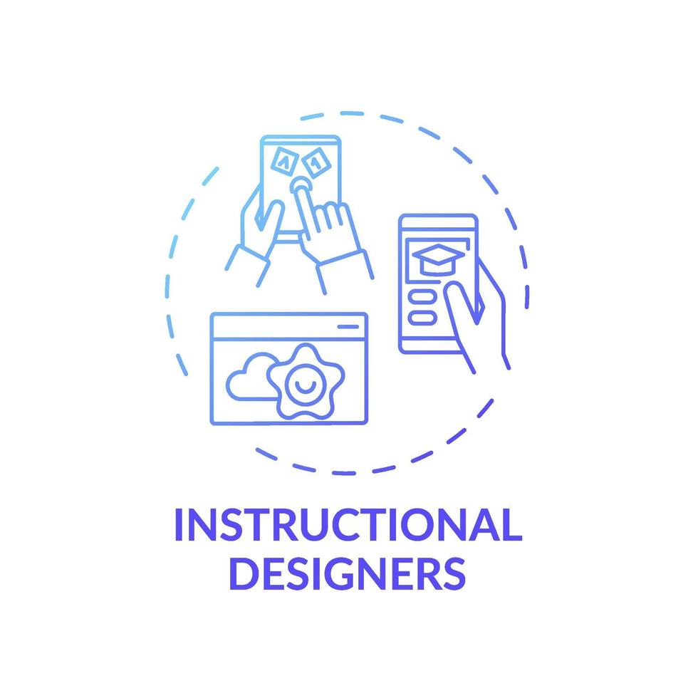 icône de concept de concepteurs pédagogiques vecteur