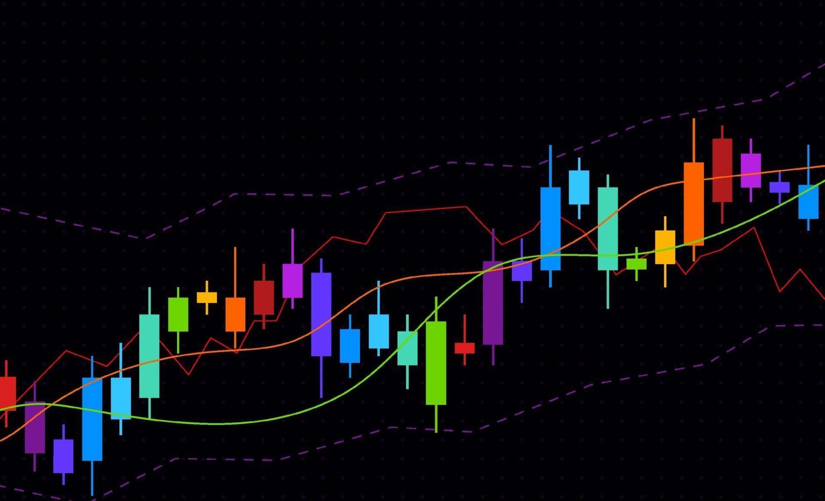 graphique graphique de bâton de bougie d'affaires de négociation d'investissement boursier sur la conception de fond blanc. point haussier, tendance du graphique. illustration vectorielle vecteur