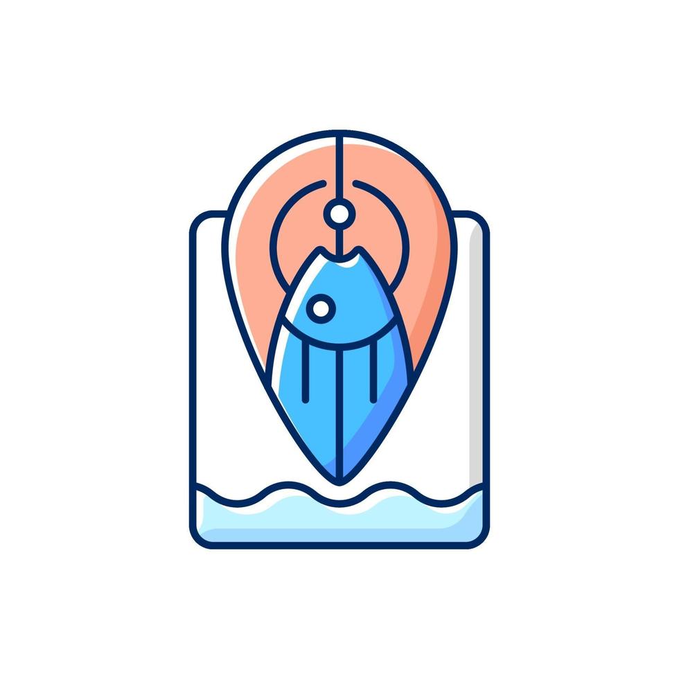 icône de couleur rgb spot de pêche vecteur