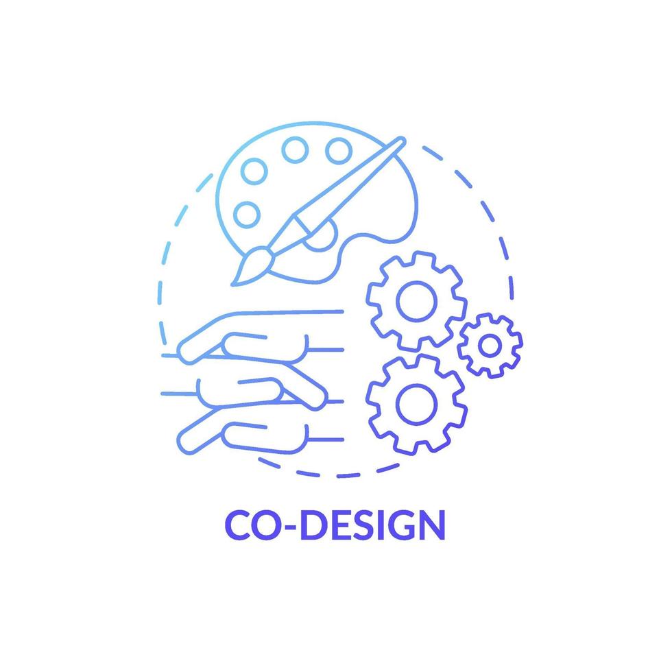 icône de concept de co-conception vecteur