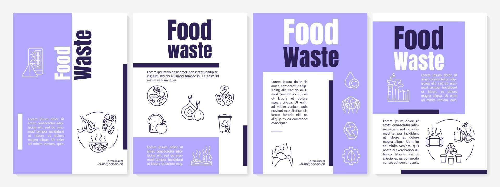 modèle de brochure de déchets alimentaires vecteur