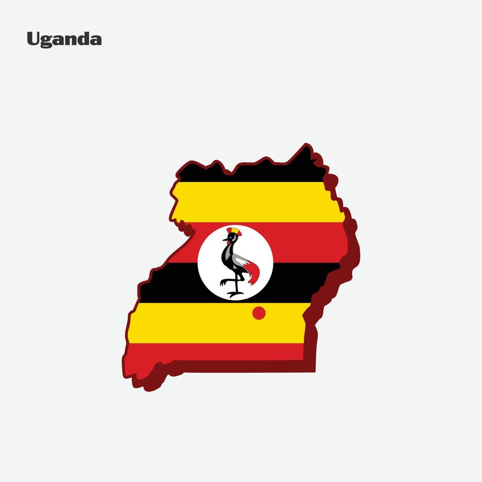 Ouganda nation drapeau carte infographie vecteur