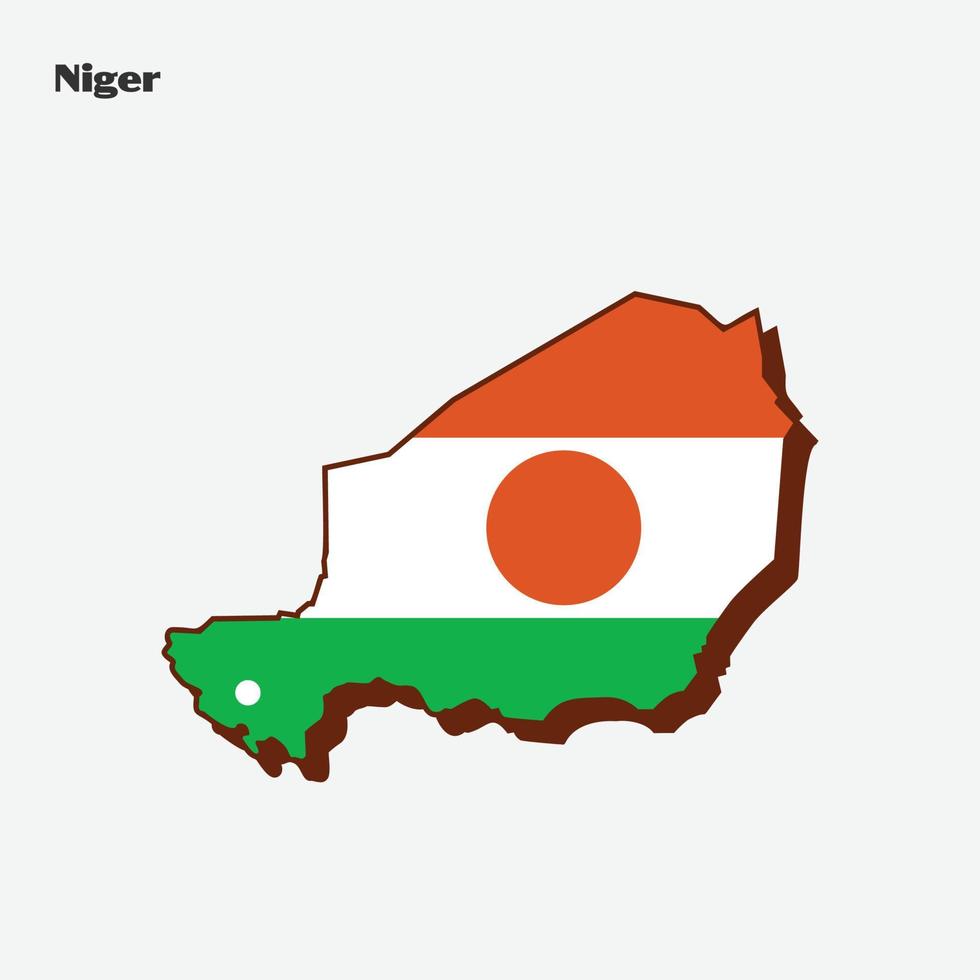 Niger nation drapeau carte infographie vecteur