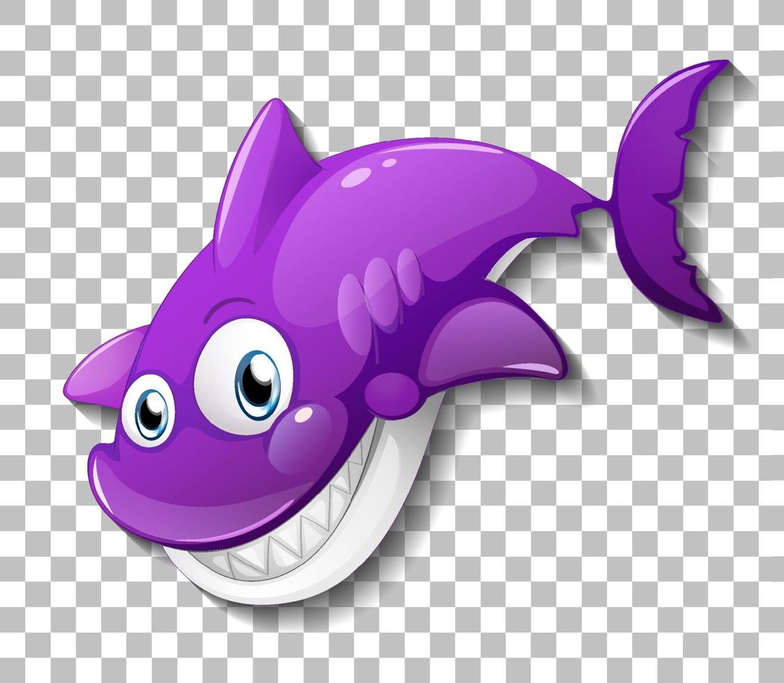 personnage de dessin animé de requin mignon souriant vecteur
