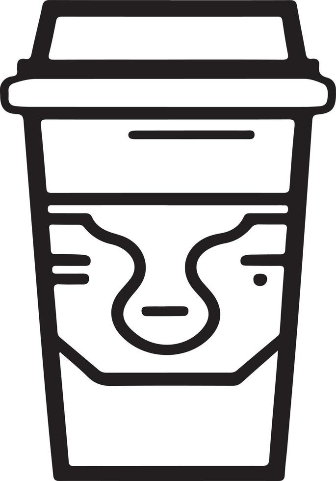 minimaliste à emporter café tasse icône sur blanc Contexte vecteur