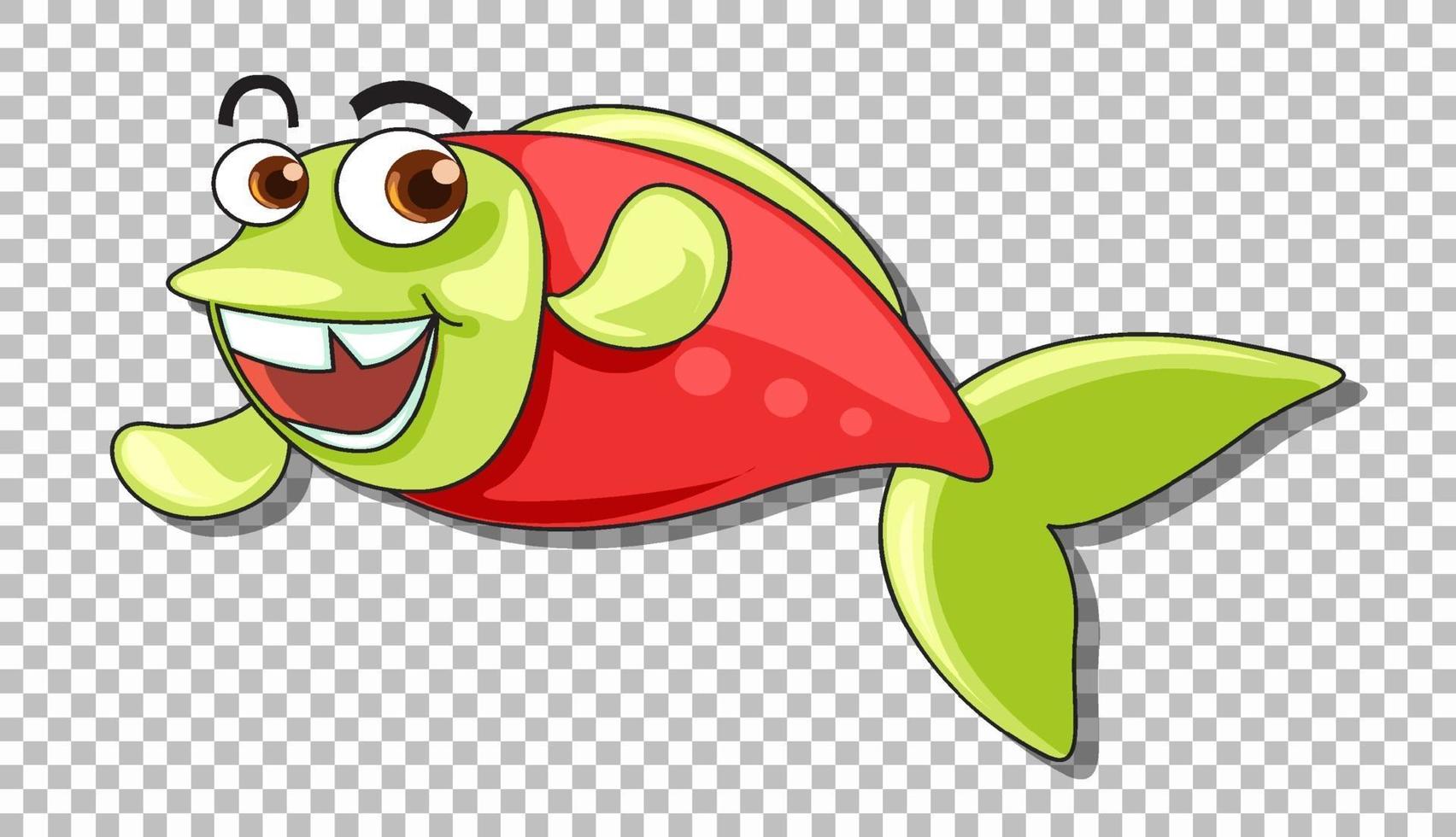 un personnage de dessin animé de poisson isolé vecteur