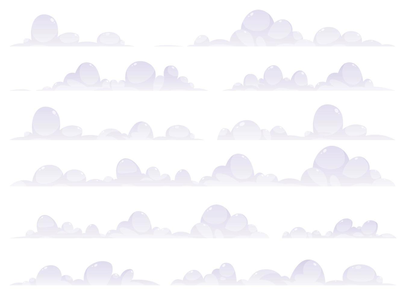 dessin animé des nuages collection vecteur illustration isolé sur blanc Contexte