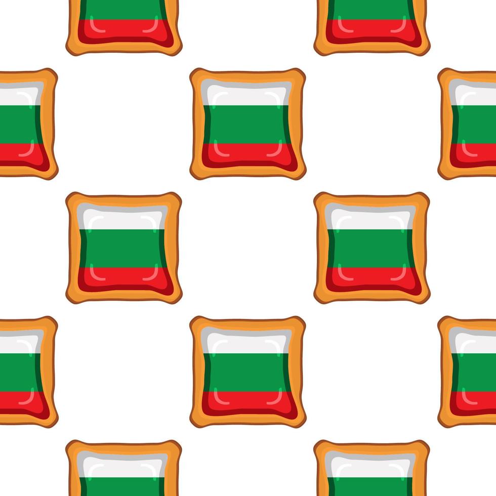 modèle biscuit avec drapeau pays Bulgarie dans savoureux biscuit vecteur