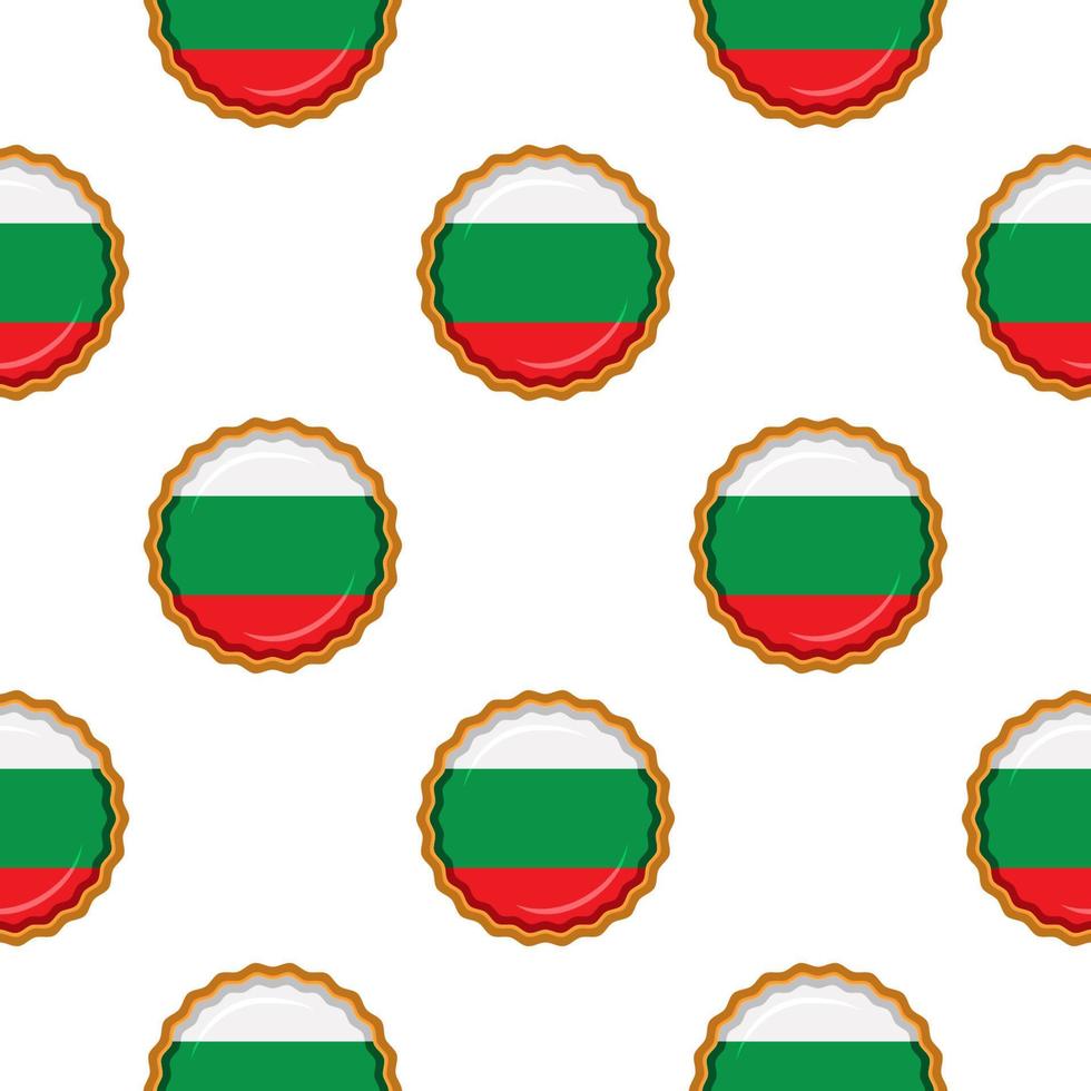 modèle biscuit avec drapeau pays Bulgarie dans savoureux biscuit vecteur