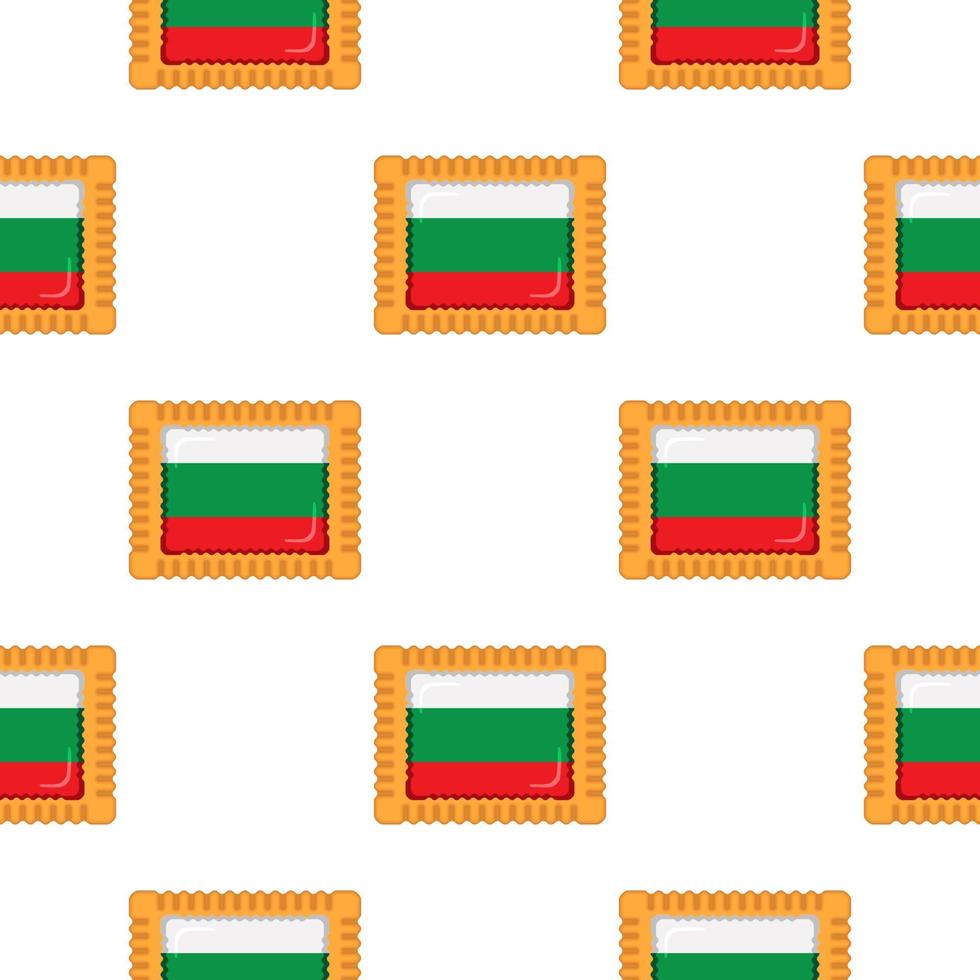 modèle biscuit avec drapeau pays Bulgarie dans savoureux biscuit vecteur
