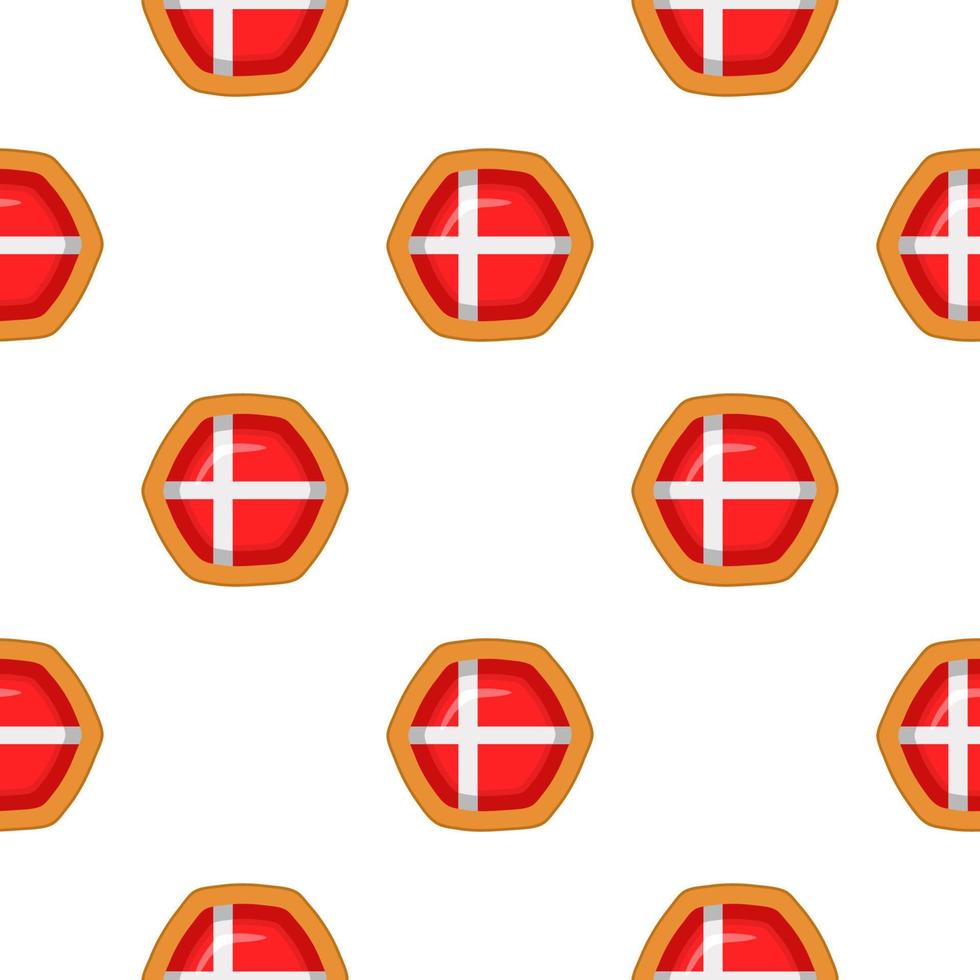 modèle biscuit avec drapeau pays Danemark dans savoureux biscuit vecteur