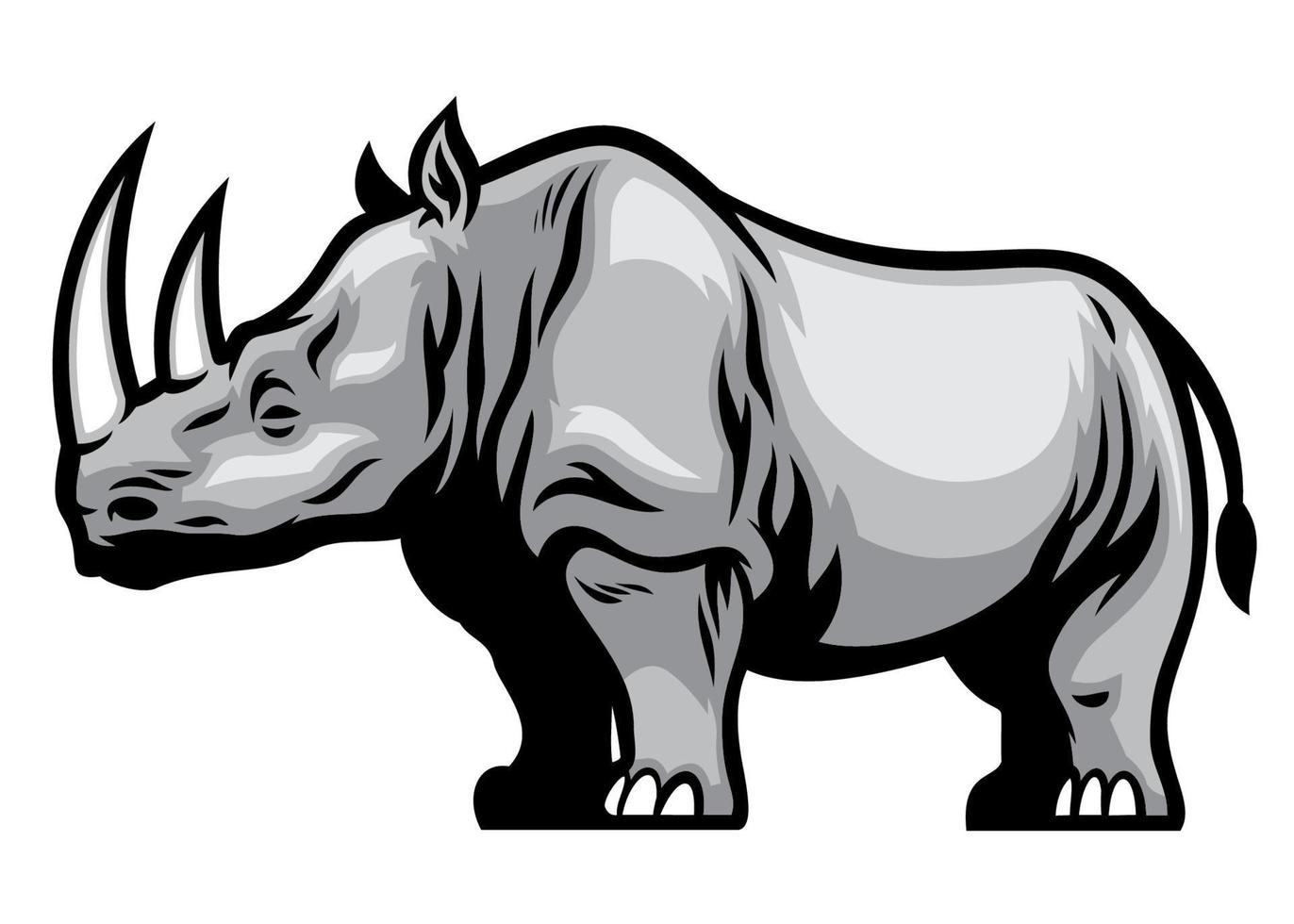 africain rhinocéros sport logo style vecteur