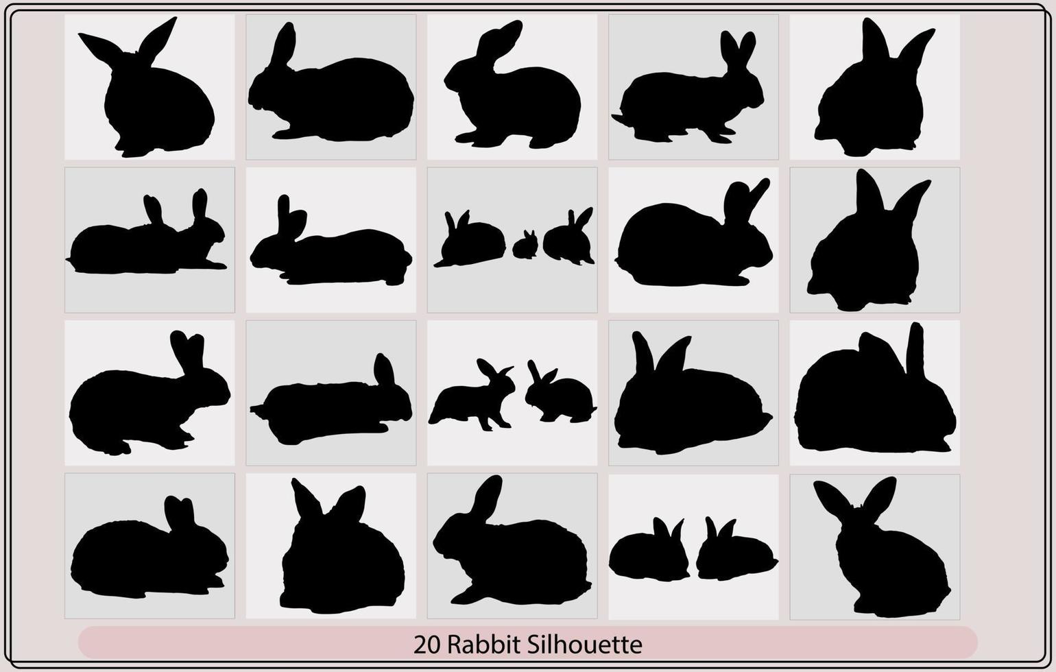 silhouette de une lapin, lapin silhouette paquet conception vecteur