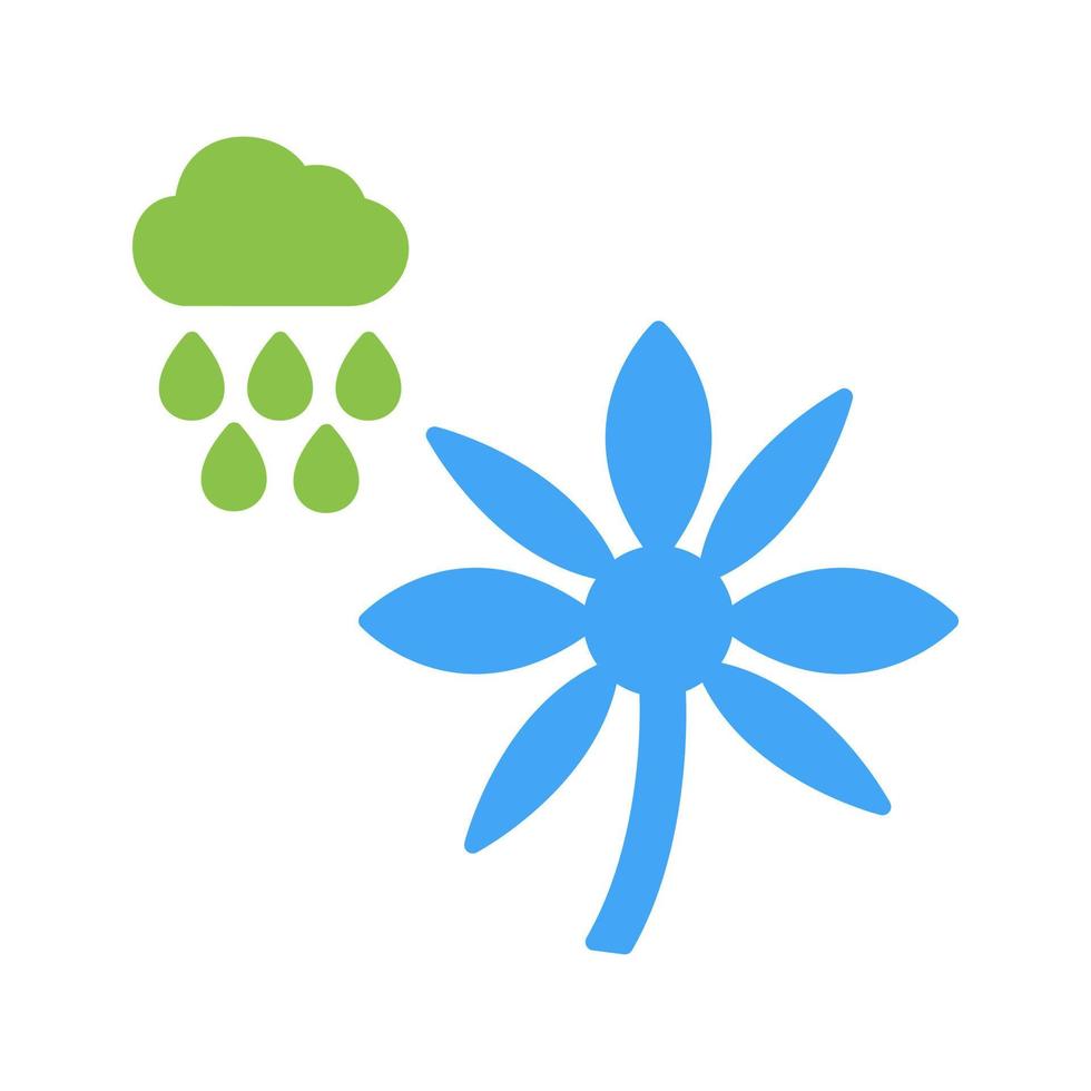 fleur avec icône de vecteur de pluie