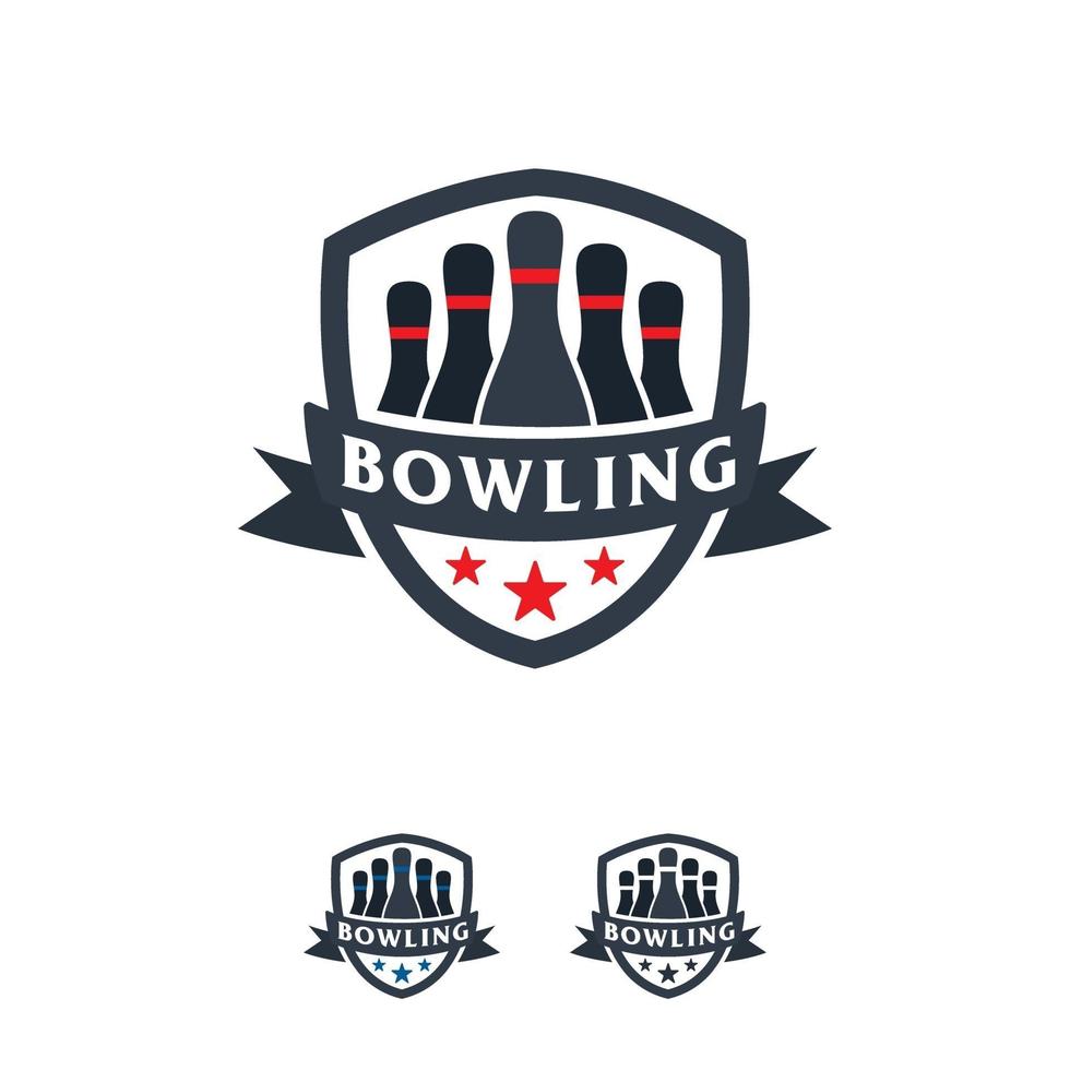 modèle de vecteur d & # 39; insigne de sport logo équipe de bowling professionnel