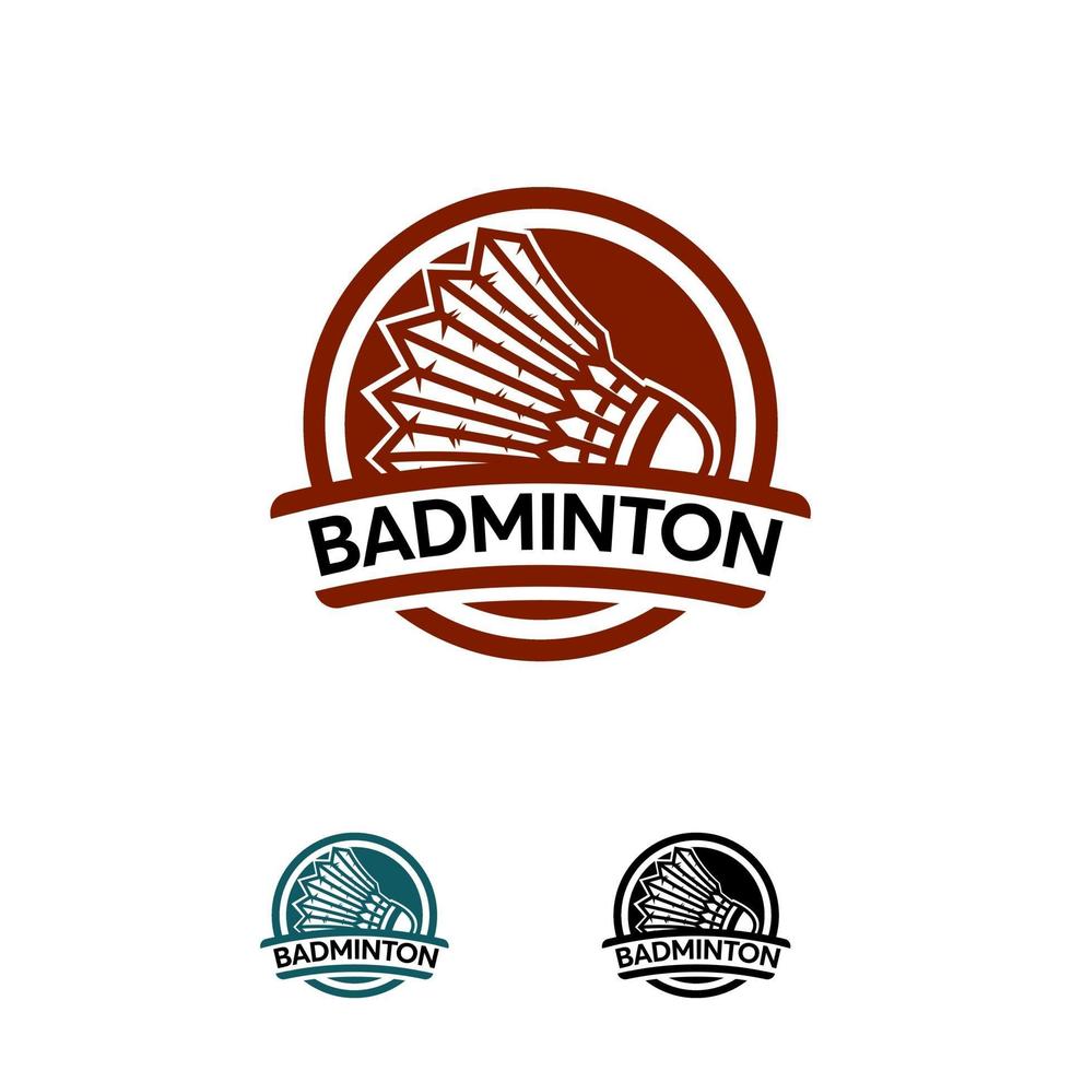 badminton sport logo conçoit un modèle de badge, illustration vectorielle de sport abstrait insigne vecteur