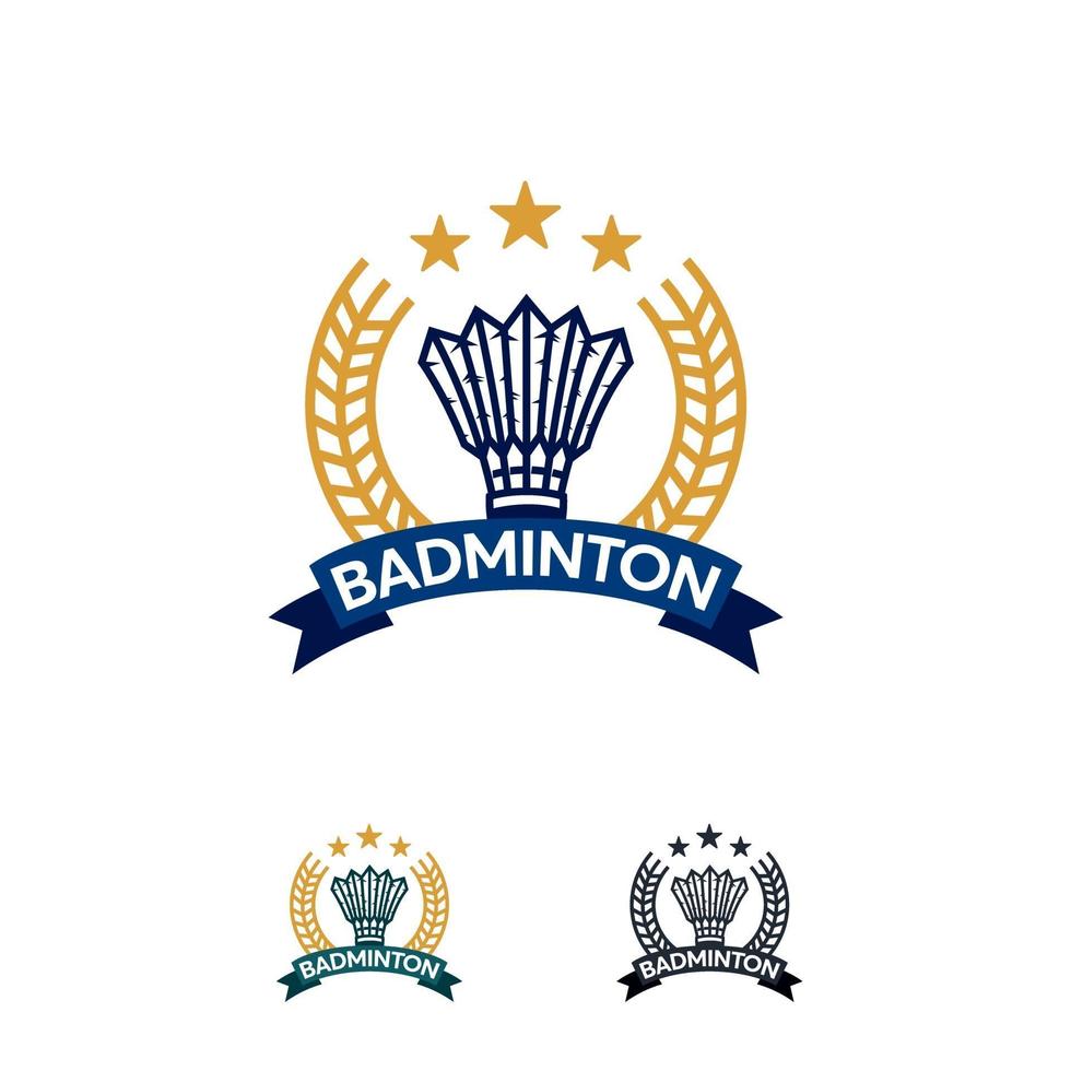 badminton sport logo conçoit un modèle de badge, illustration vectorielle de sport abstrait insigne vecteur