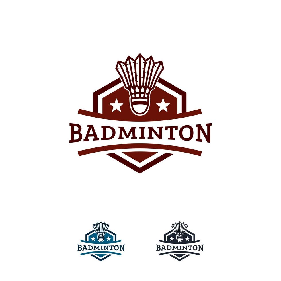 badminton sport logo conçoit un modèle de badge, illustration vectorielle de sport abstrait insigne vecteur