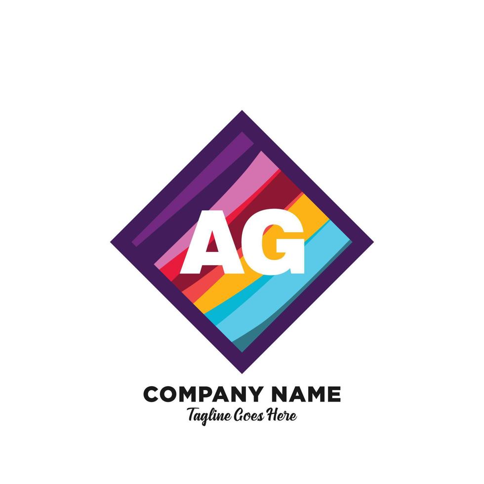 ag initiale logo avec coloré modèle vecteur. vecteur