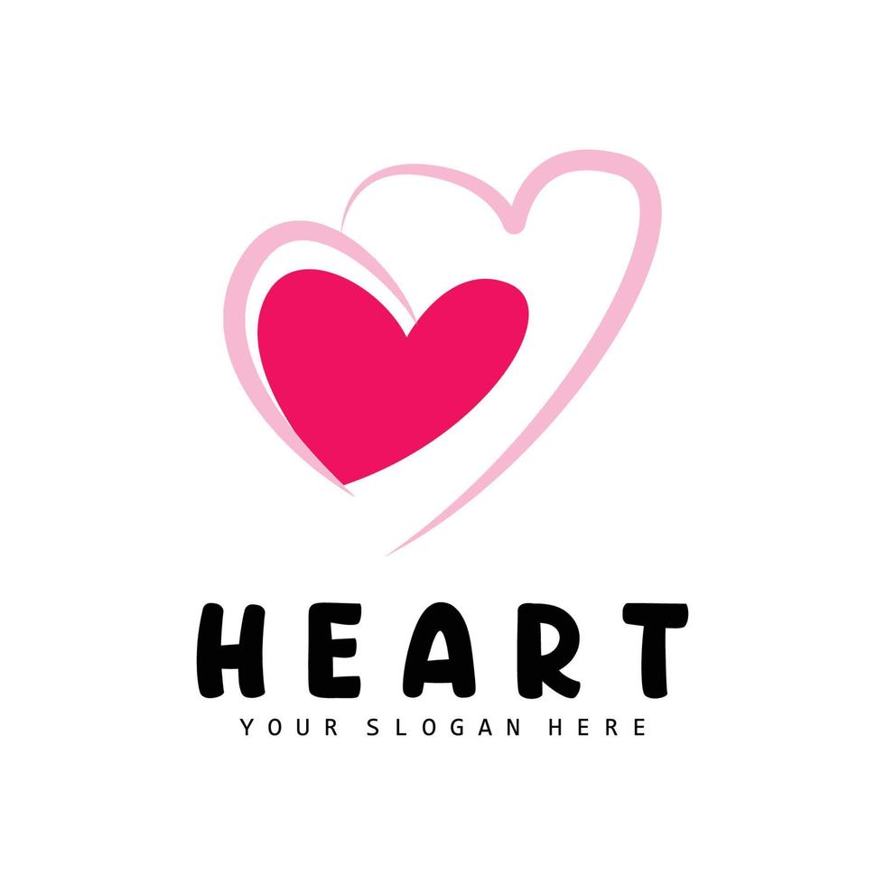 cœur logo, l'amour conception, la Saint-Valentin journée vecteur, l'amour cœur icône, illustration modèle vecteur