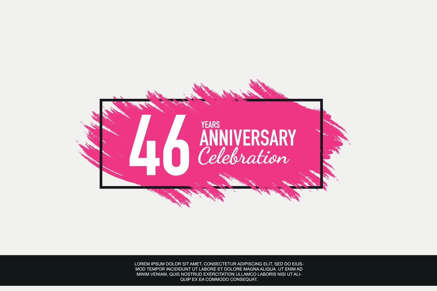 46 année anniversaire fête vecteur rose conception dans noir Cadre sur blanc Contexte abstrait illustration logo